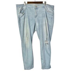 Arizona Light Blue Wash Distressed Super Skinny Jeans 24